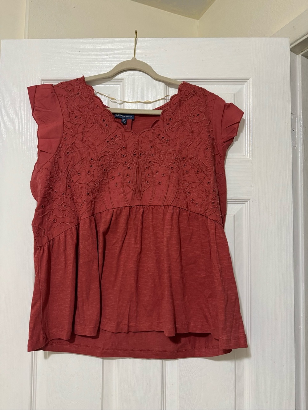 NWT Democracy Embroidered Top